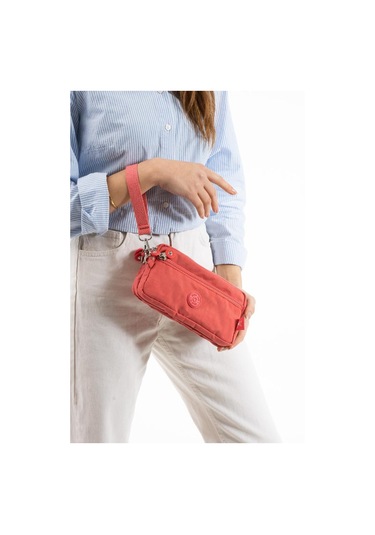 Klinkır Kumaş Mini Çapraz Askılı Kadın Çanta Yağmur Geçirmez El Askılı Çanta 20 10 Cm Mega Bag Turuncu