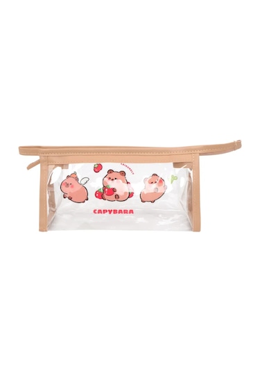 Kari Şeffaf Okul Çantası Kapibara 449872550 Bej