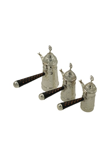 Gümüş Kaplama Nakışlı Mırra Cezve