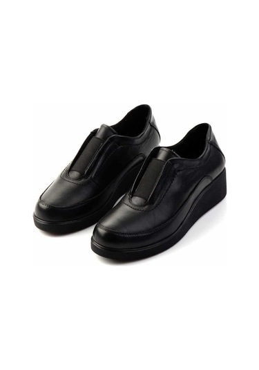 Siyah Hakiki Deri Kadın Casual Ayakkabı K01809034003 Siyah