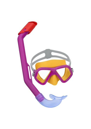 Çocuk 3+ Dalış Gözlük Maske Şnorkel Seti 01 Pembe