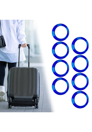 Suntek 8 Adet Bagaj Jant Kapakları Çizikleri Önler Bavul Mavi Mavi