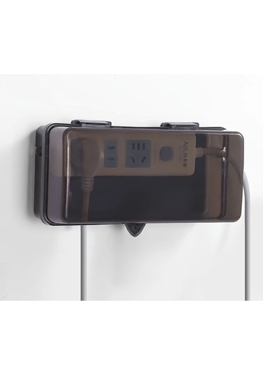 Fastbuy Siyah Elektrik Kutusu, Su Geçirmez, Dış Mekan Montaj, Uzatma Kablosu, Transformör Fonksiyonlu