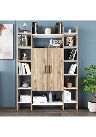 Kalender Dekor İsmar-130 Raflı Kapaklı Kitaplık İsm02