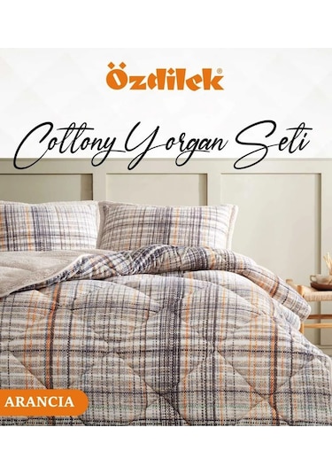 Özdilek Cottony Yorgan Seti Çift Kişilik 220x240 -arancia
