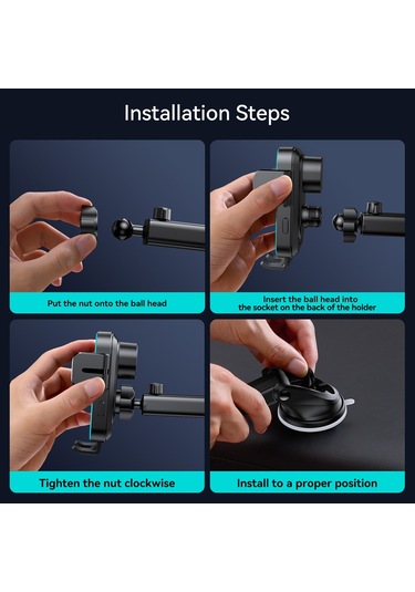 Joyroom Jr-zs246s Araç Enstrüman Platformu Kablosuz Şarj Cihazı Telefon Tutucu Siyah