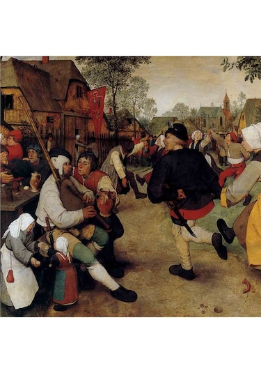 Pieter Brueghel Çocuk Oyunları Ve Eserleri Doğal Taş Bardak Altlığı 4'lü Set - Natural Stone Coasters - Taş Çok Renkli