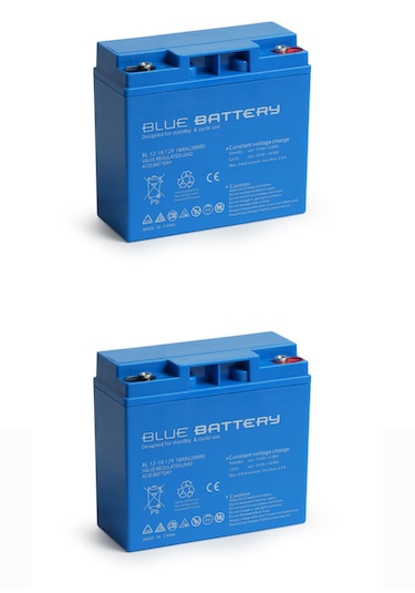 Blue Battery 2 Adet 12v 18ah Bakımsız Kuru Akü 2025 Üretim