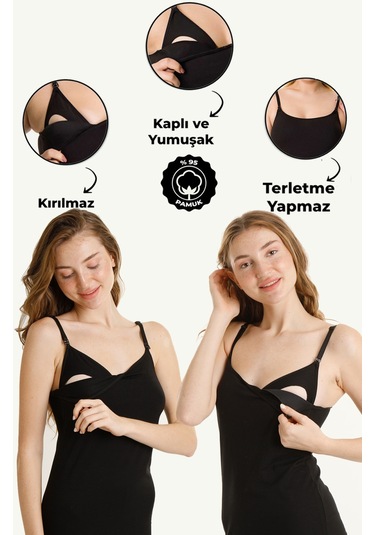 Hamile Kaplı Emzirme Atletli 2li Set Siyah-siyah Siyah - Siyah