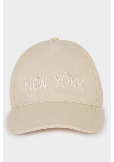 DeFacto Kız Çocuk Nakışlı Keten Karışımlı Cap Şapka D8425A825SMBG286 DeFacto Kız Çocuk Nakışlı Keten Karışımlı Cap Şapka D8425A825SMBG286