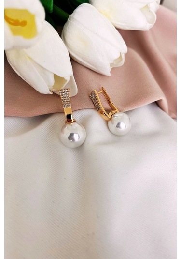 Kristal Taşlı İnci Top Xuping Küpe Çok Renkli