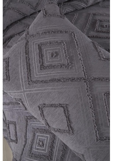 Çeyiz Diyarı Samira 2 Parça Tek Kişilik Pike Takımı Antrasit Antrasit