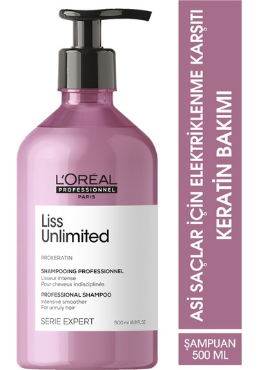 L'Oréal Professionnel Serie Expert Liss Unlimited Elektriklenme Karşıtı Yumuşaklık Veren Şampuan 500 ML