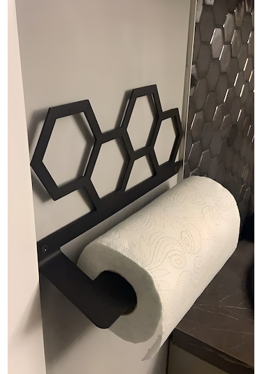 Hvngroup Metal Altıgen Kağıt Havlu Askısı Siyah