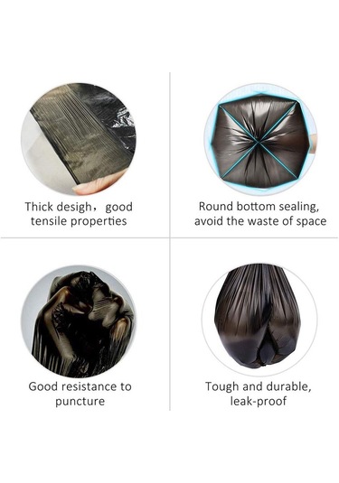 Çöp Poşetleri Siyah Dayanıklı Tek Kullanımlık Düz Ağızlı Küçük Çöp Çöp Sepeti Poşetleri Ofis, Ev Çöp Kutusu, Banyo, Mutfak İçin Uygun - 300 Adet, 10 Rulo