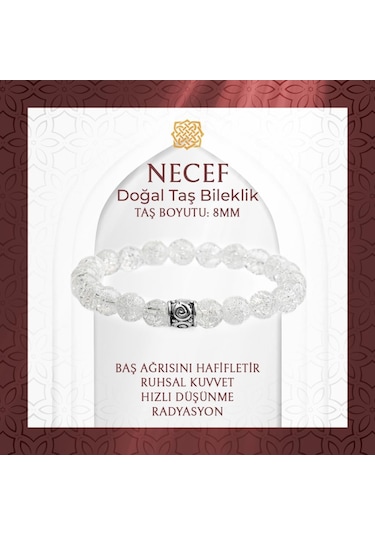 Saff Doğaltaş Necef 8 MM Doğal Taş Bileklik Çok Renkli