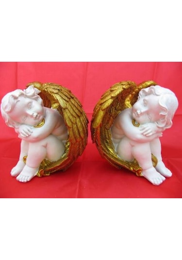 Melek Figürler-QQC 2Lİ OTURAN MELEK8X6.5X8 CM