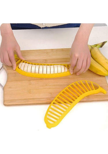 Mutfak Aletleri Plastik Muz Dilimleyici Kesici Meyve Sebze Aletleri Salata Yapıcı Pişirme Aletleri Arı Sarı