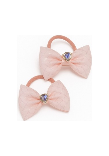 Fiyonklu Taşlı Kız Çocuk Toka 2li Somon