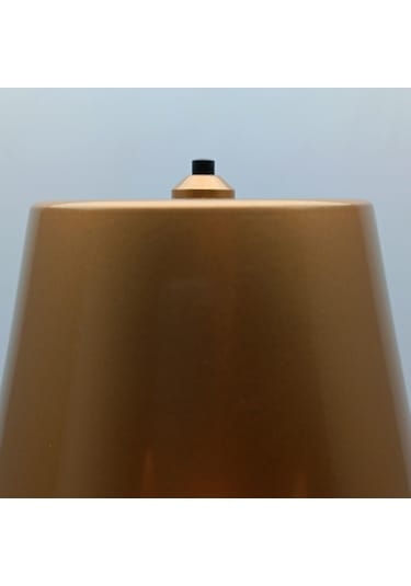 Konik Şapka Metal Gold Gövde Şarjlı Masa Lambası
