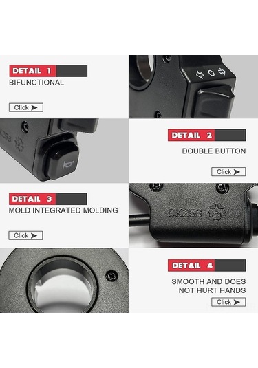 Novahub Elektrikli Bisiklet Kompakt Işık Ve Korna Anahtarı - Sinyal Butonu - Siyah Pp+tpr Materyal