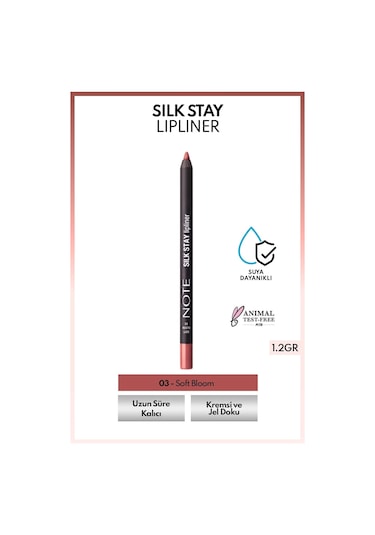 Note Cosmetics Silk Stay Lipliner Suya Dayanıklı İpeksi Dudak Kalemi - 03 Soft Bloom - Nude