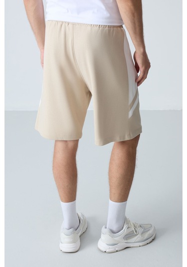 Tommy Life Bej Pamuklu Kalın Yumuşak Dokulu Standart Fit Basic Erkek Şort - 81281 Bej