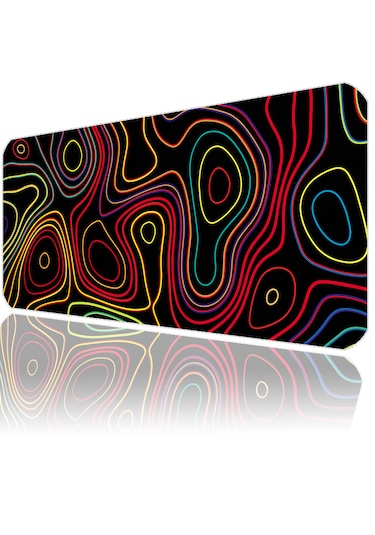 İlyuka Mousepad 90x40cm Büyük Boy Xxl Mp379040 Colored Topography