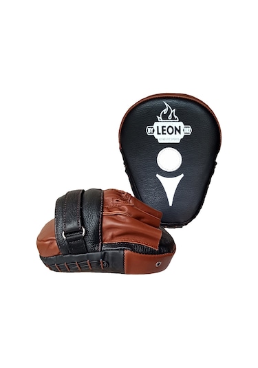Aksaspor Leon Ultimate Hakiki Deri Boks Ve Kick Boks El Lapası Ellik Kahve