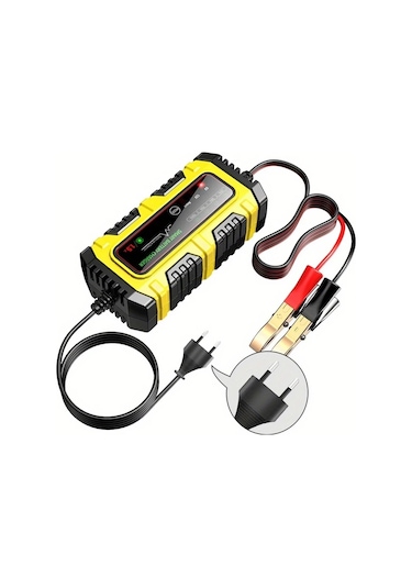 Honeybeeshop 12v 2 Amp Tam Otomatik 3 Adımlı Akıllı Sarı Şarj Cihazı Motosiklet Araba Pilleri İçin Agm Gel Sla Koruma