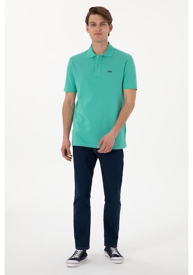 U.S. Polo Assn. Erkek Polo Yaka Mint Basic Tişört 50306007-VR090