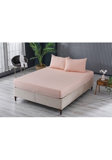 Doqu Home Colourful Fitted Çarşaf Tek King Size - Somon