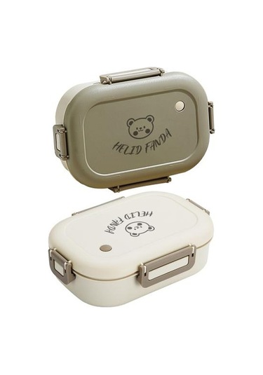 Beyaz Yemek Kutusu Bpa İçermeyen Mikrodalga Güvenli Büyük Kapasiteli Sızdırmaz Bento Kutusu Taşınabilir Bölünmüş Gıda Saklama Kabı