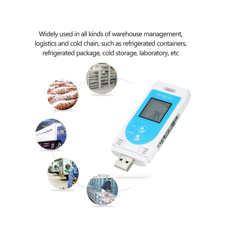 Tongxida Usb Sıcaklık Nem Ölçer - Gıda İlaç Depo Nakliye İzleme, Otomatik Rapor Pdf/csv