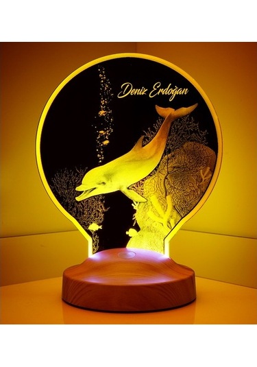 Yunus Balığı Kişiye Özel Led Foto Lamba