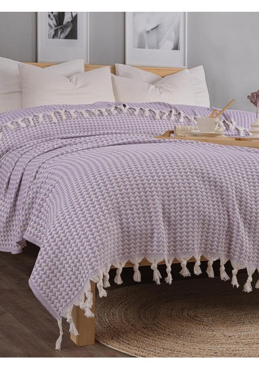 Battaniye Pamuk Piramid 180x200 Cm Lila