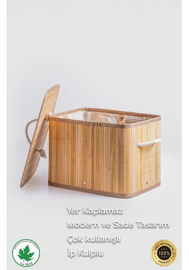Dikdörtgen Kirli Sepeti Bambu Bambu