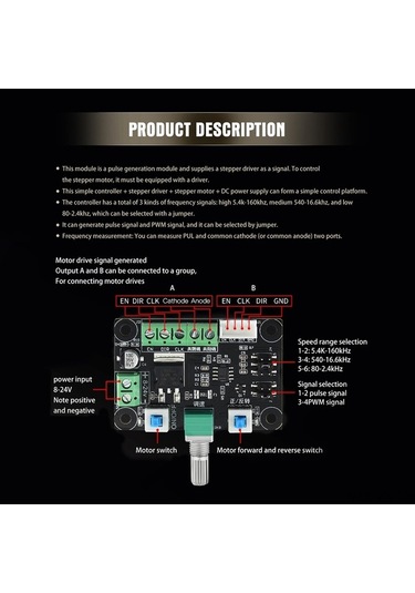 Createtech Step Motor Kontrol Modülü Mks Osc V1.0 - Hız Ayarlama Pwm Sinyal Üreticili