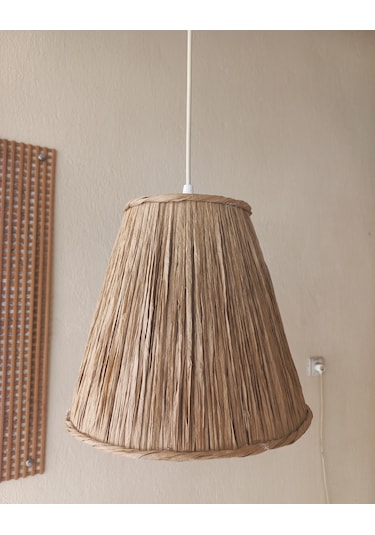 N-22 Kahverengi Rafya El Yapımı Avize Kahverengi