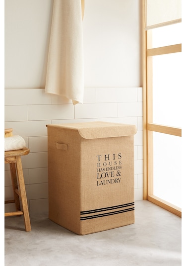 Ocean Home Textile Jüt Çamaşır Kutusu 36 x 36 x 56 cm