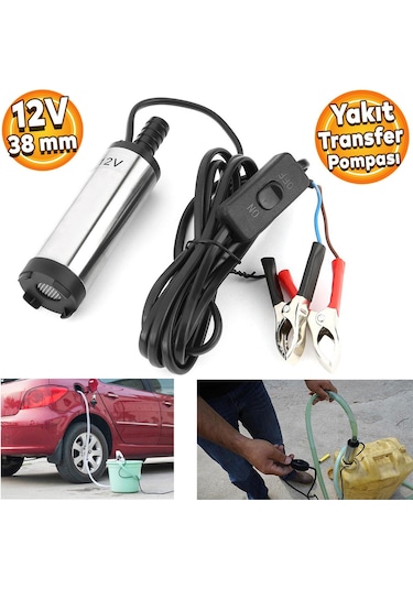Araç Mazot Pompası 12v 38 Mm İnce Dalgıç Tipi Yakıt Transfer Pompası