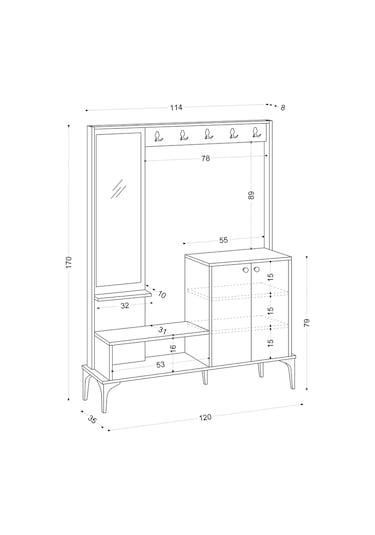 Decormet Andy Vestiyer Carrara Marble Çok Renkli