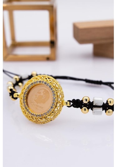 22 Ayar Altın Gram Altınlı İpli Çerçeve Bileklik LKSGRM136