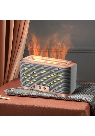 Zamanlama Fonksiyonlu 350ml Simüle Alev Aromaterapi Nemlendirici Altın