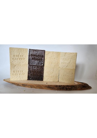 Büro Ev Ofis Hediyesi İçin 8adet Çam Ardıç Kükürt Eşek Keşi Bebek Doğal Sabun Mini Seti