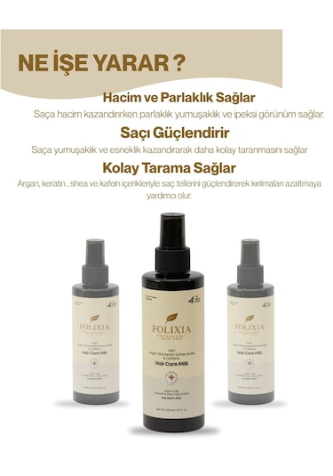 Folixia Saç Bakım Sütü Argan Yağı & Keratin İçeren Bakım 200 Ml
