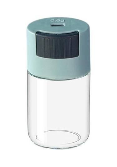 Mavi Neme Dayanıklı Mühürlü Cam Tuzluk Kolay Dolum Şeffaf Tasarım Gıda Sınıfı Baharat Kavanozu