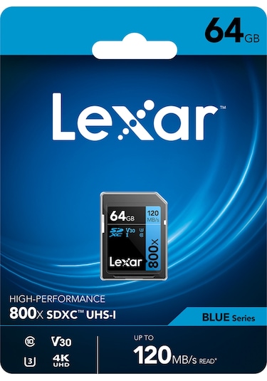 Lexar BLUE Series 64 GB High-Performance 800x UHS-I SDXC Hafıza Kartı