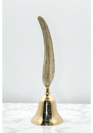 Antik Görünümlü Dekoratif Retro El Çanı Tüy Kalem Görünümlü