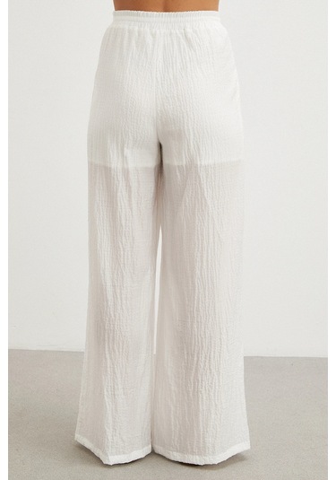 Uterpe Linen-look Beyaz Pantolon